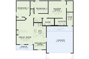 Floor Plan - Main Floor for Traditional House Plan #17-582 - 3 bed, 2 bath