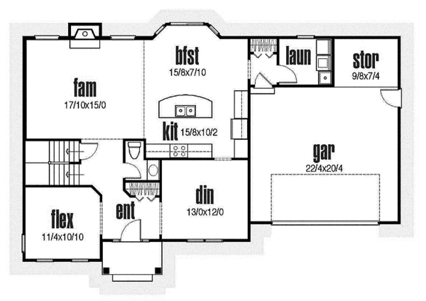 Home Plan - Traditional Floor Plan - Main Floor Plan #435-21