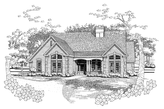 Exterior - Front Elevation 3 for Traditional House Plan #120-196 - 3 bed, 2 bath