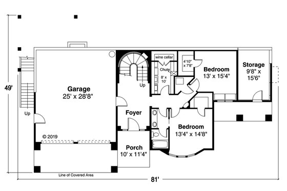 Floor Plan - Main Floor for Adobe / Southwestern House Plan #124-1193 - 3 bed, 2.5 bath