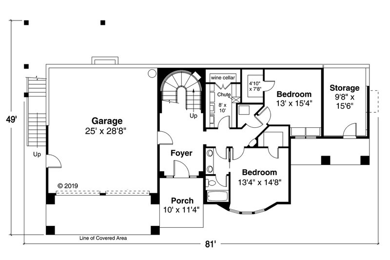 House Blueprint - Floor Plan - Main Floor for Adobe / Southwestern House Plan #124-1193 - 3 bed, 2.5 bath