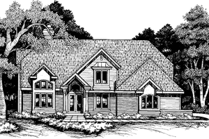 Home Plan - Exterior - Front Elevation for European House Plan #320-515 - 4 bed, 4 bath