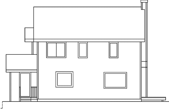 Exterior - Rear Elevation for Traditional House Plan #60-1009 - 3 bed, 2.5 bath