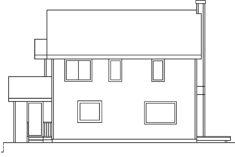 House Blueprint - Exterior - Rear Elevation for Traditional House Plan #60-1009 - 3 bed, 2.5 bath