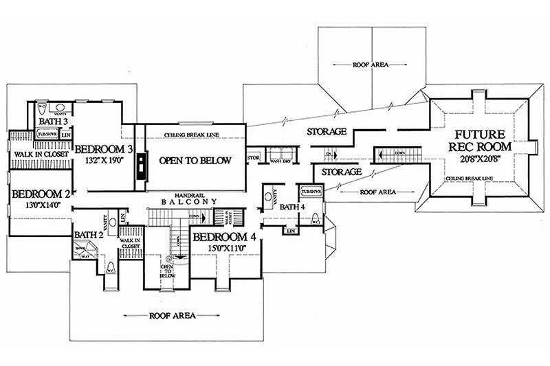 Dream House Plan - Upper Level Floor Plan - 4500 square foot Country home