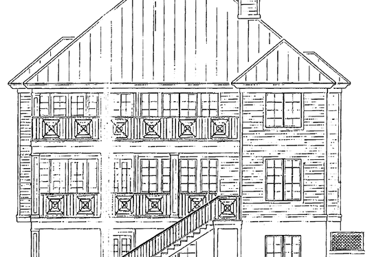 Exterior - Rear Elevation for Southern House Plan #930-123 - 3 bed, 3 bath