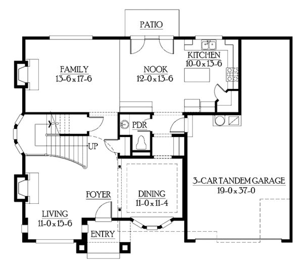 Architectural House Design - Country Floor Plan - Main Floor Plan #132-308