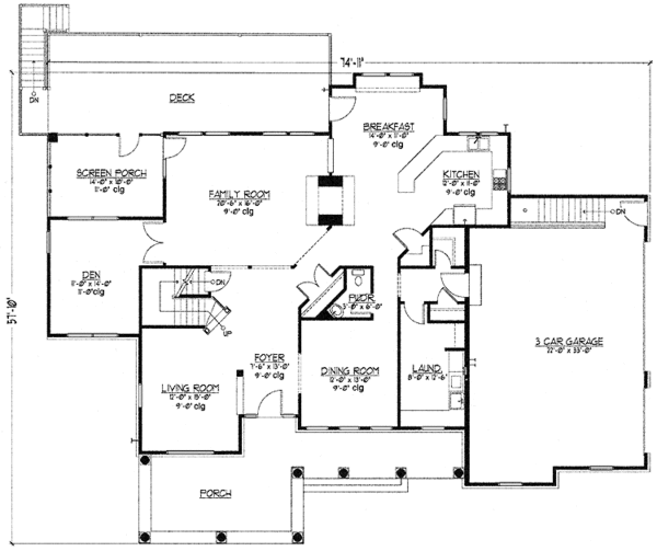 House Plan Design - Country Floor Plan - Main Floor Plan #978-12