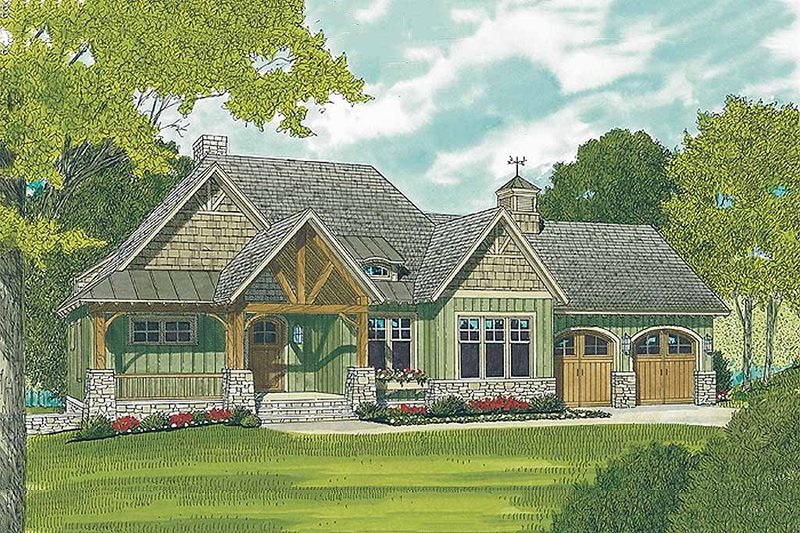 Home Plan - Craftsman style home, elevation