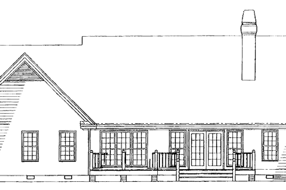 Exterior - Rear Elevation for Country House Plan #929-275 - 3 bed, 2 bath