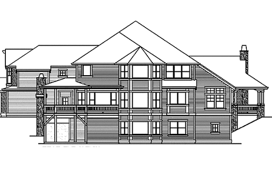 Exterior - Rear Elevation for Craftsman House Plan #132-336 - 4 bed, 4.5 bath