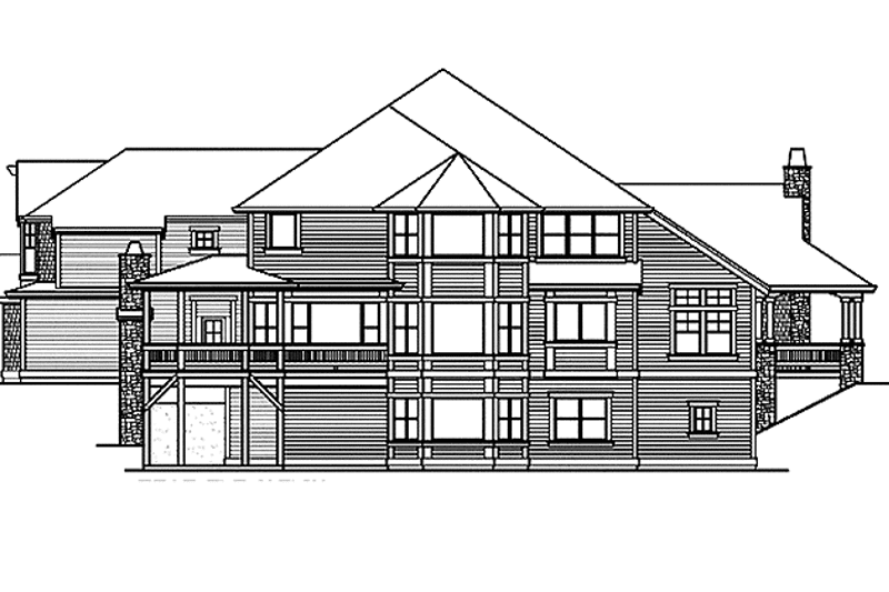 Home Plan - Exterior - Rear Elevation for Craftsman House Plan #132-336 - 4 bed, 4.5 bath