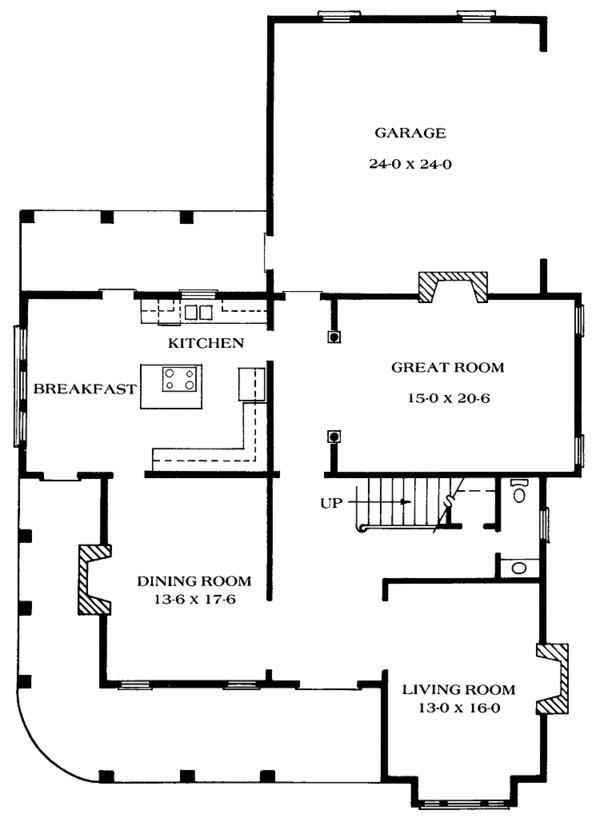 Architectural House Design - European Floor Plan - Main Floor Plan #1014-41