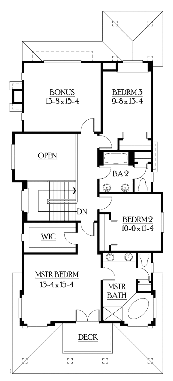 Craftsman Floor Plan - Upper Floor Plan #132-235