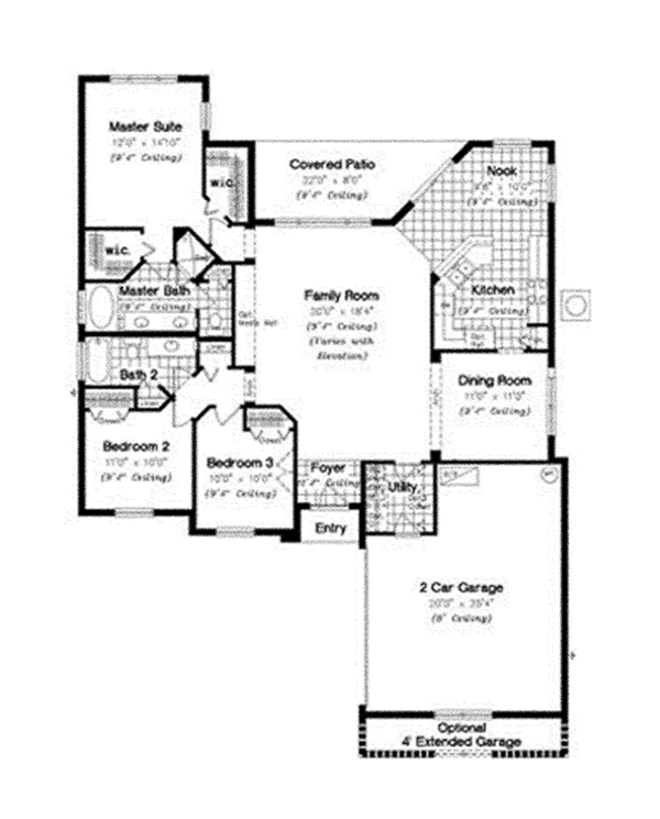 Architectural House Design - Mediterranean Floor Plan - Main Floor Plan #417-801