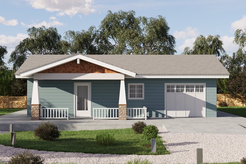 House Plan Design - Exterior - Front Elevation 2 for Craftsman House Plan #1106-163, 1 bath