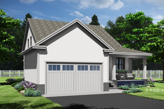 Exterior - Rear Elevation 2 for Farmhouse House Plan #51-1261 - 3 bed, 3.5 bath