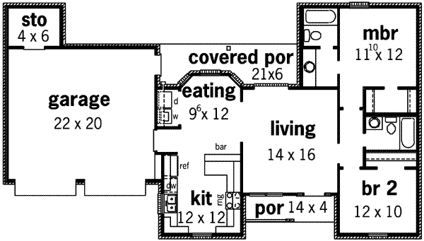 European Floor Plan - Main Floor Plan #16-258