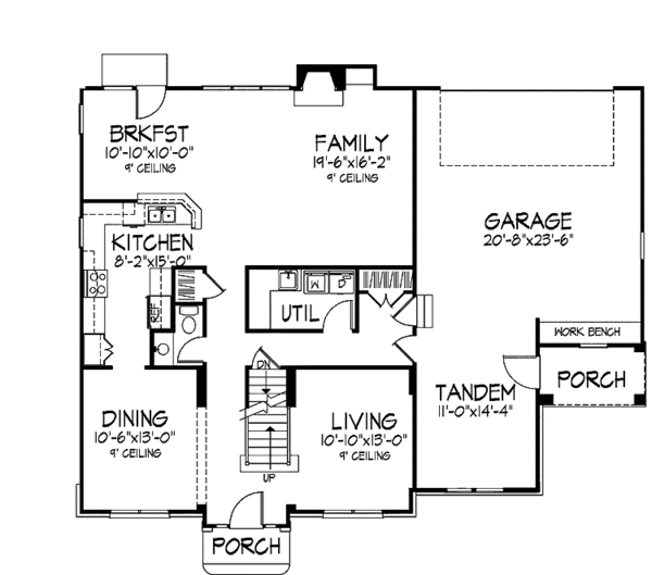 Home Plan - Colonial Floor Plan - Main Floor Plan #320-928
