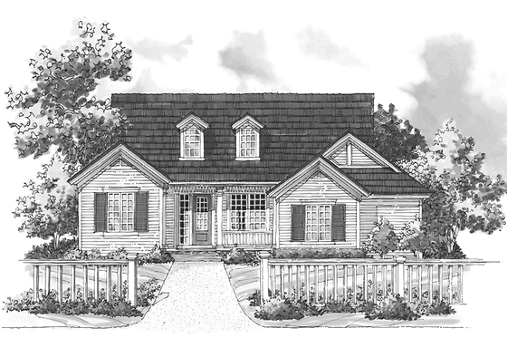 Exterior - Front Elevation 3 for Country House Plan #930-233 - 3 bed, 2 bath