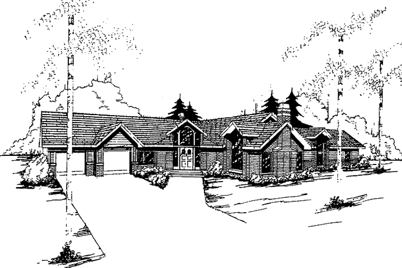 Home Plan - Contemporary Exterior - Front Elevation Plan #60-797