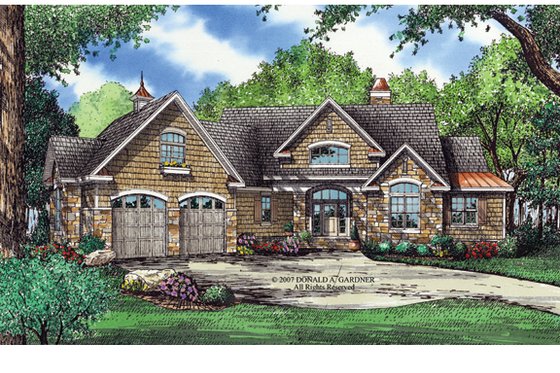 Exterior - Front Elevation 4 for European House Plan #929-903 - 3 bed, 2.5 bath