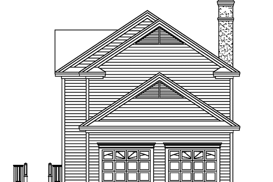 Exterior - Rear Elevation 1 for Country House Plan #929-518 - 3 bed, 2.5 bath
