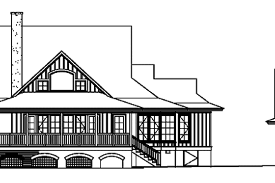 Exterior - Rear Elevation for Country House Plan #929-368 - 4 bed, 3.5 bath