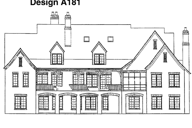 Home Plan - Exterior - Rear Elevation for Country House Plan #453-153 - 6 bed, 7 bath