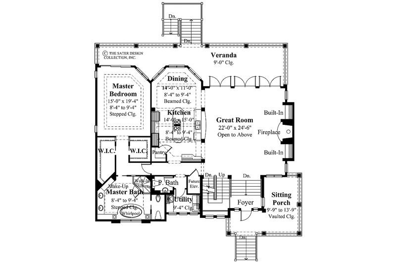 Home Plan - Floor Plan - Main Floor for Mediterranean House Plan #930-112 - 3 bed, 3.5 bath