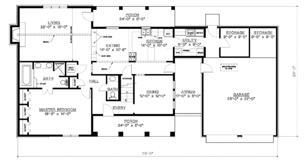Home Plan - Country Floor Plan - Main Floor Plan #45-456