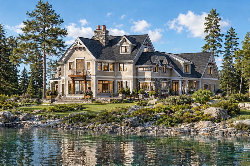 Home Plan - Exterior - Rear Elevation 1 for Traditional House Plan #928-23 - 5 bed, 4.5 bath