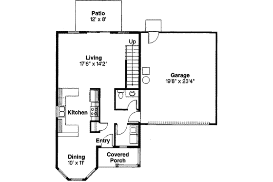 Floor Plan - Main Floor House Plan #124-316 - 3 bed, 2.5 bath