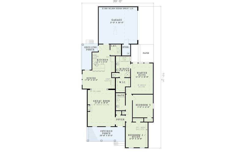Dream House Plan - Floor Plan - Main Floor for Farmhouse House Plan #17-1126 - 3 bed, 2 bath