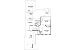 Floor Plan - Upper Floor for Southern House Plan #81-247 - 3 bed, 2.5 bath