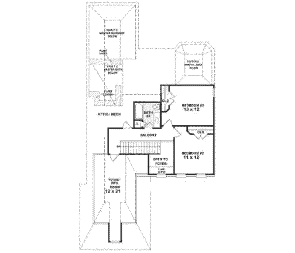 Southern Floor Plan - Upper Floor Plan #81-247