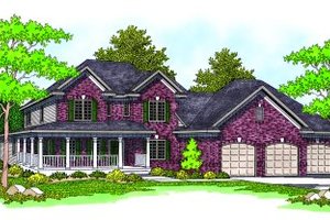 Country Exterior - Front Elevation Plan #70-470