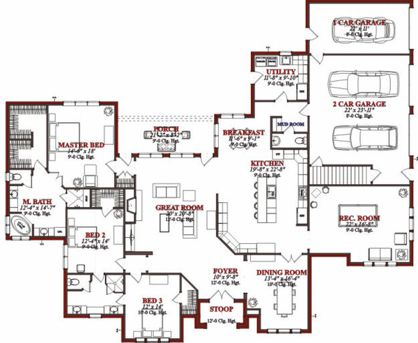 Traditional Floor Plan - Main Floor Plan #63-112