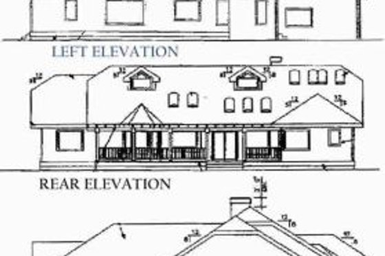 Exterior - Rear Elevation for Traditional House Plan #60-220 - 5 bed, 2 bath
