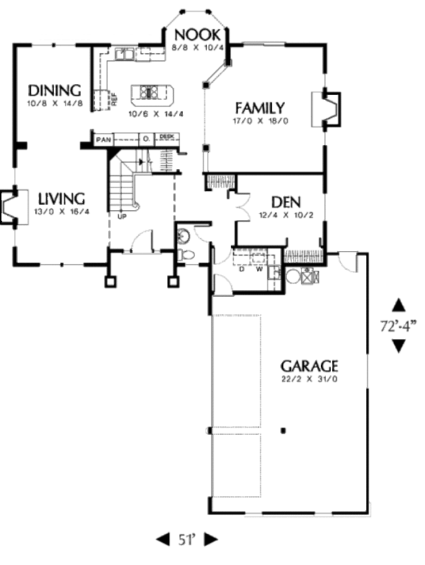 Home Plan - Traditional Floor Plan - Main Floor Plan #48-451