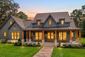 House Blueprint - Exterior - Front Elevation for Farmhouse House Plan #1074-134 - 4 bed, 3.5 bath