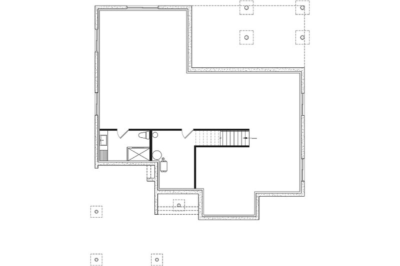 House Blueprint - Floor Plan - Lower Floor for Modern House Plan #23-2780 - 2 bed, 2 bath