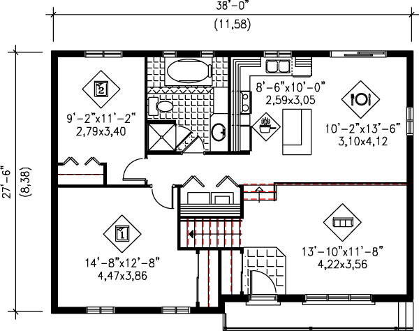 Traditional Floor Plan - Main Floor Plan #25-1058