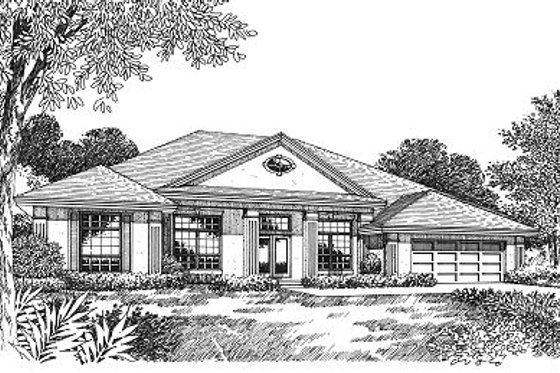 Exterior - Front Elevation for Modern House Plan #417-214 - 4 bed, 3 bath