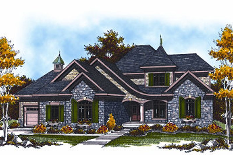 Dream House Plan - Cottage Exterior - Front Elevation Plan #70-883