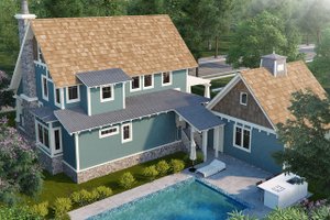 Exterior - Rear Elevation for Craftsman House Plan #942-52 - 3 bed, 3 bath
