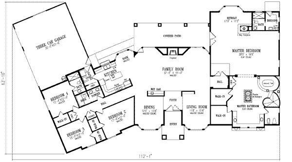 Adobe / Southwestern Floor Plan - Main Floor Plan #1-855