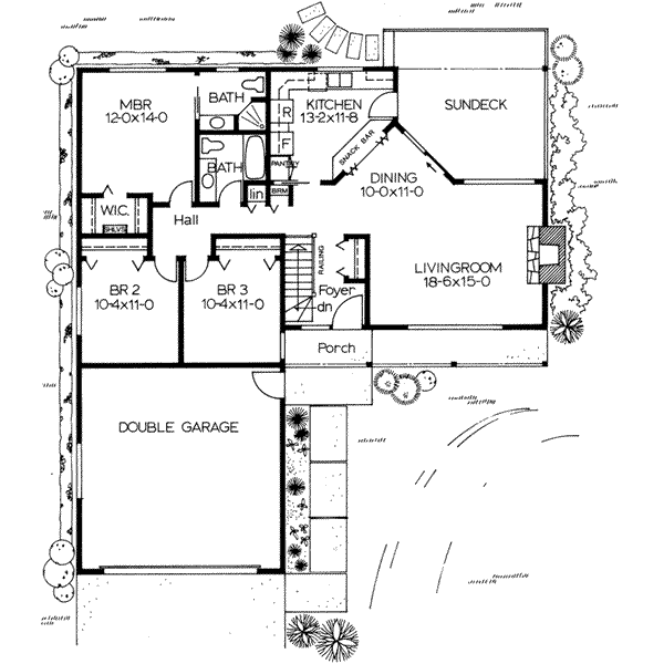 Architectural House Design - Ranch Floor Plan - Main Floor Plan #126-111