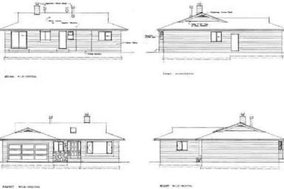 Exterior - Rear Elevation for Ranch House Plan #47-398 - 3 bed, 1.5 bath