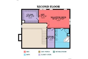 Floor Plan - Upper Floor for Log House Plan #63-280 - 3 bed, 2.5 bath